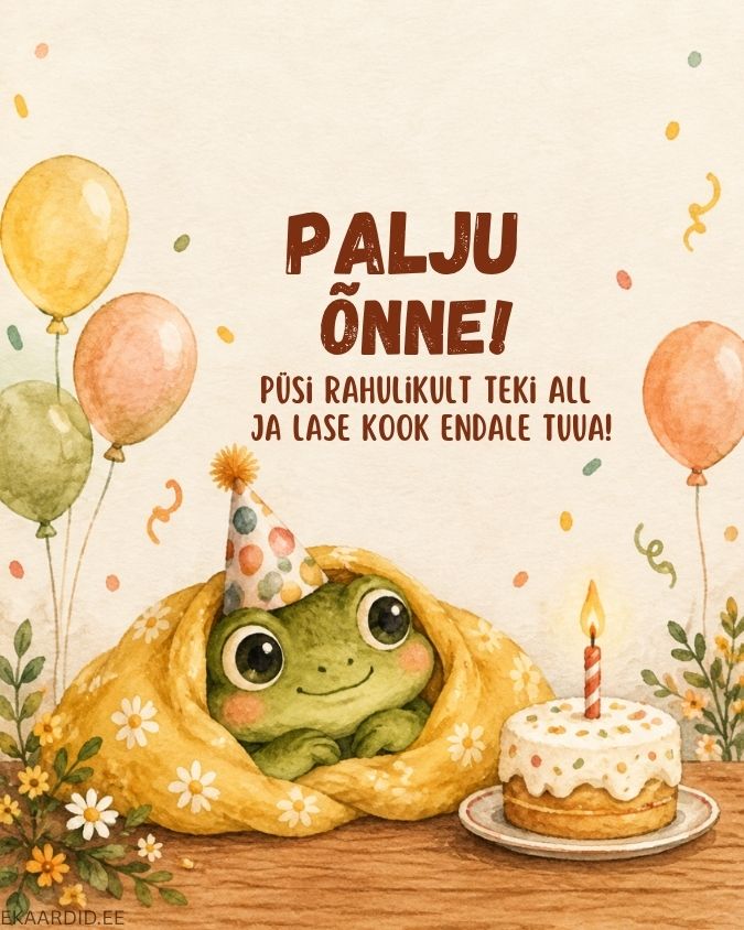 Humoorikas sünnipäevakaart teki sisse mähitud konnaga
