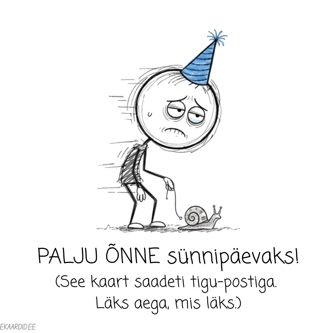 Hilienenud õnnesoovid -kaart saadeti tigu postiga