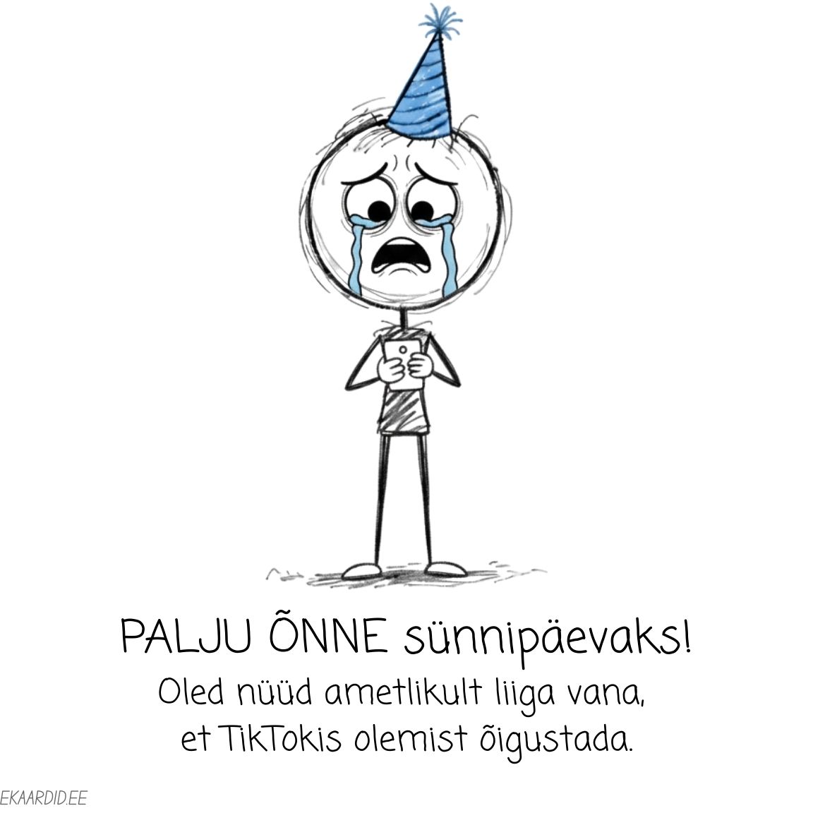 Naljakas sünnipäevakaart TikToki vanuse kohta