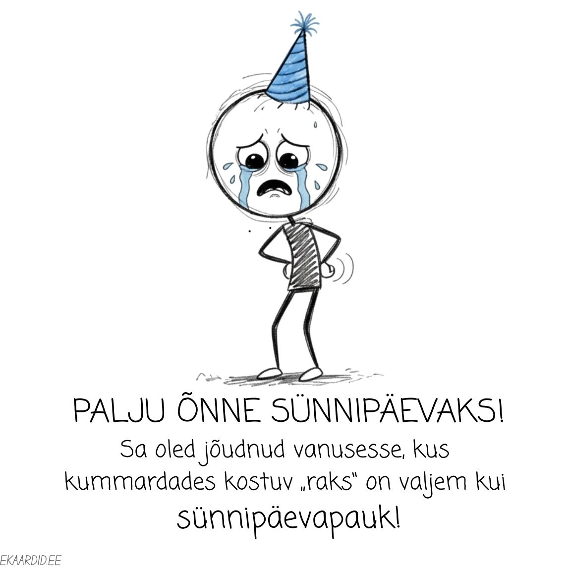 Naljakas sünnipäevakaart vanuse kohta