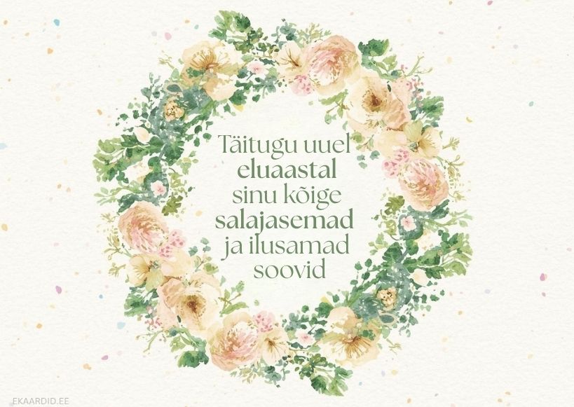 Heledate lilledega sünnipäevakaart