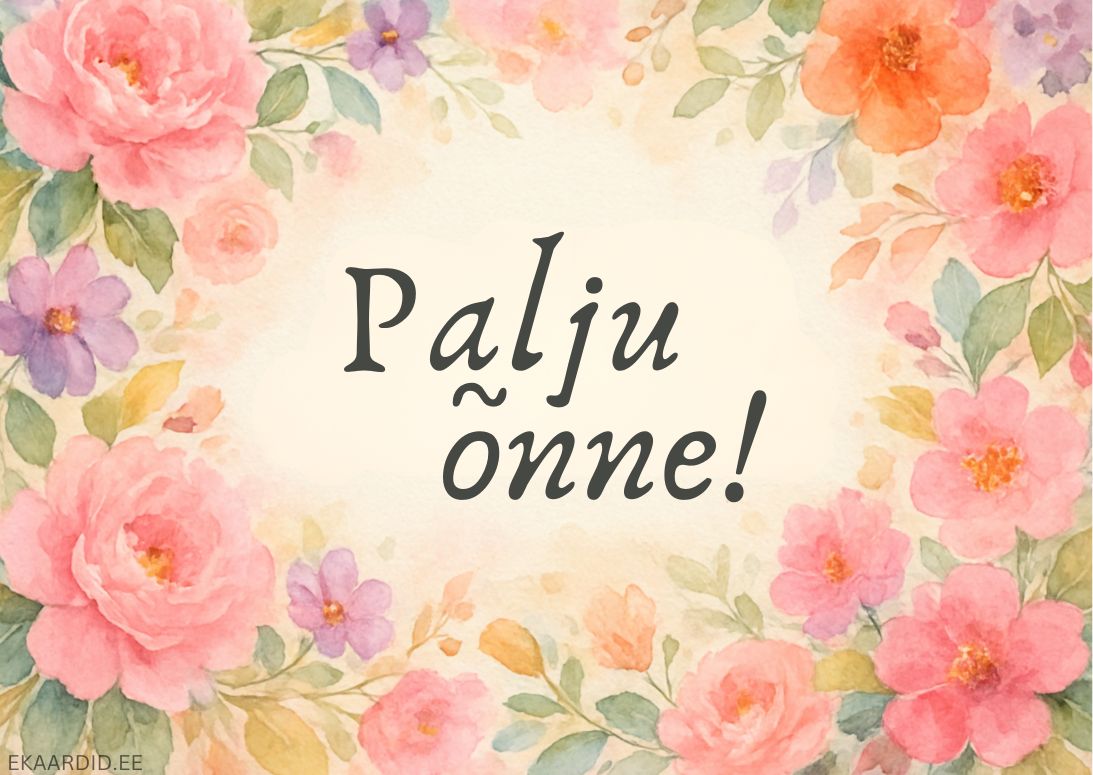 Roosidega sünnipäevakaart lilledega