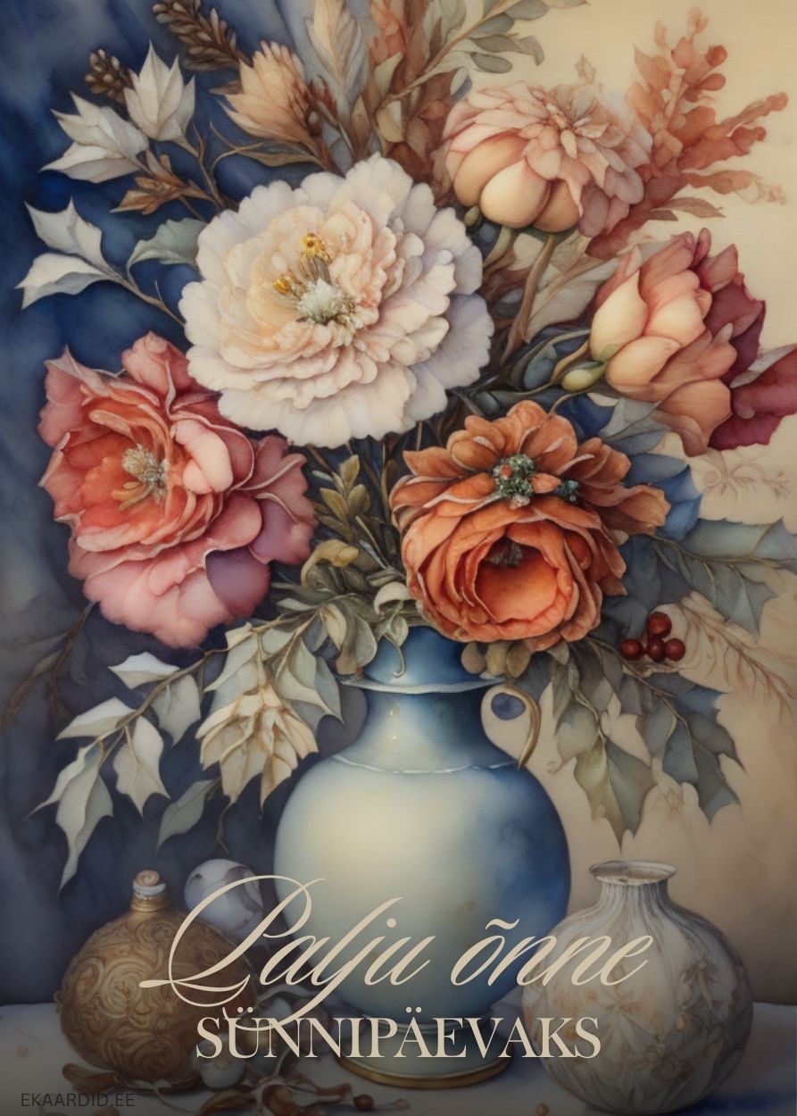 Jõulu sünnipäevakaart roosidega