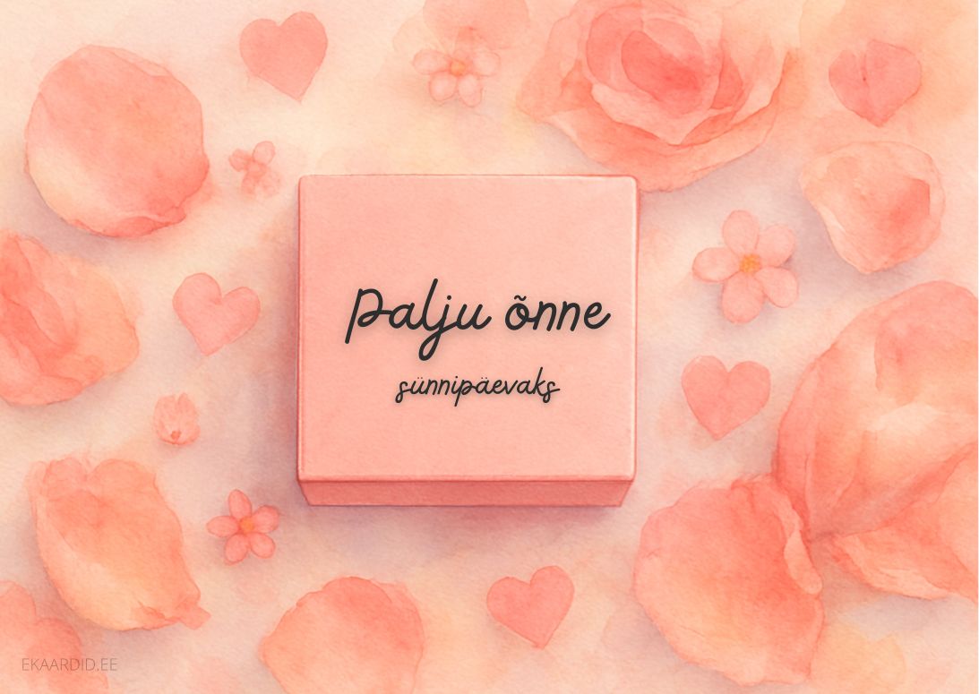 Roosade roosidega sünnipäevakaart