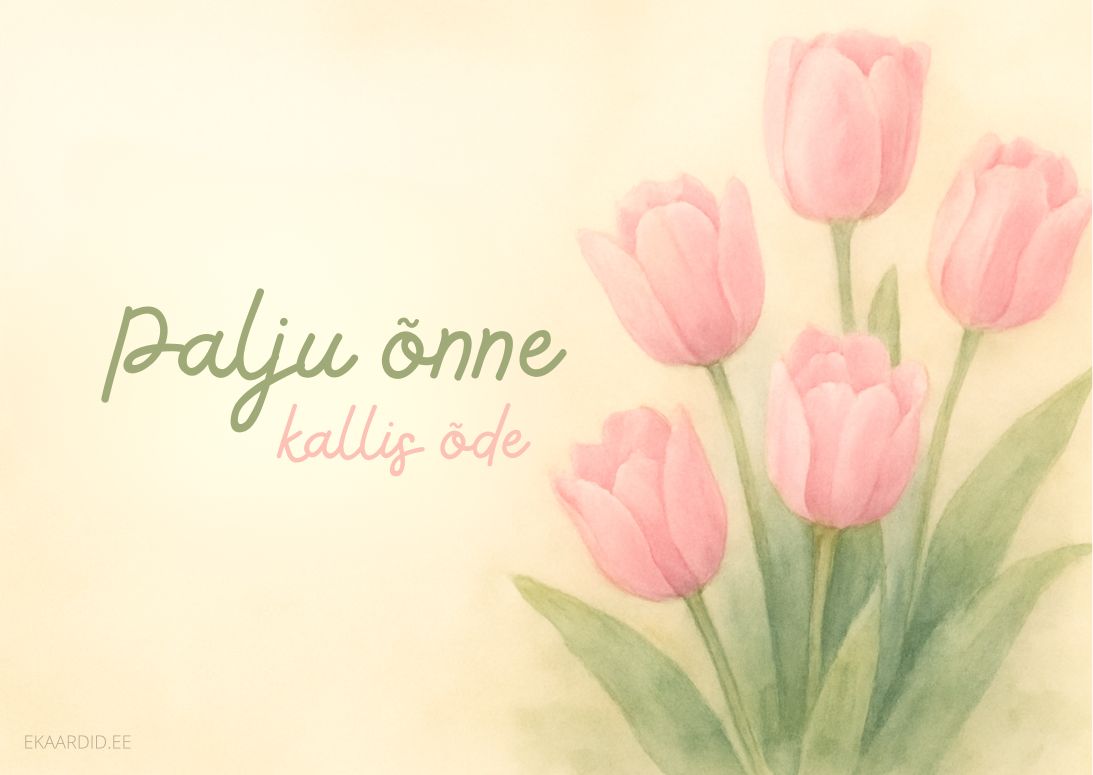 Palju õnne, kallis õde! Roosa tulbi kaart