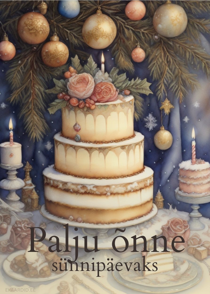 Pidulik sünnipäevatort jõuluelementidega