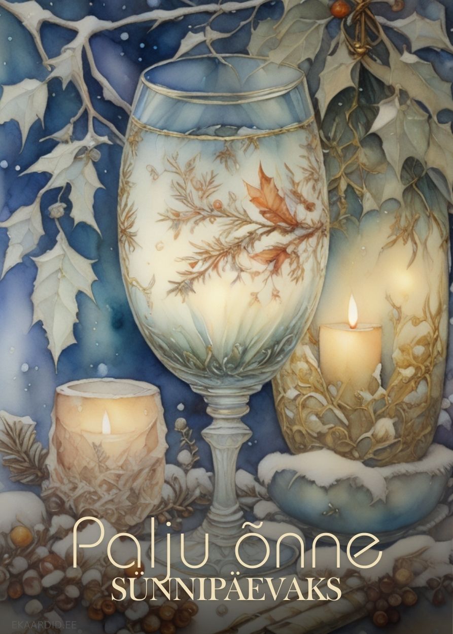 Talvine sünnipäevakaart küünlavalgel