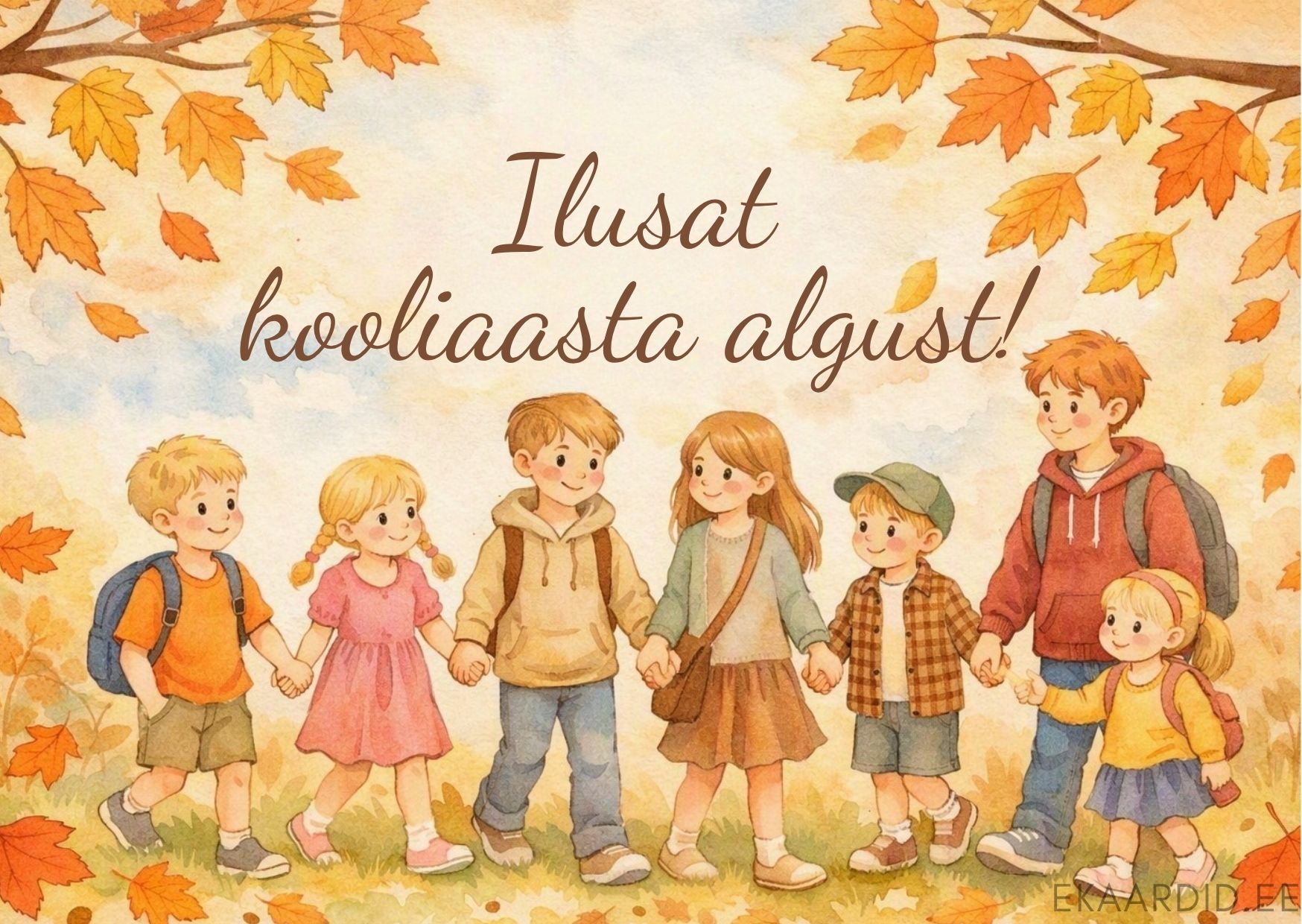 Sügisene tervituskaart kooliaasta alguseks