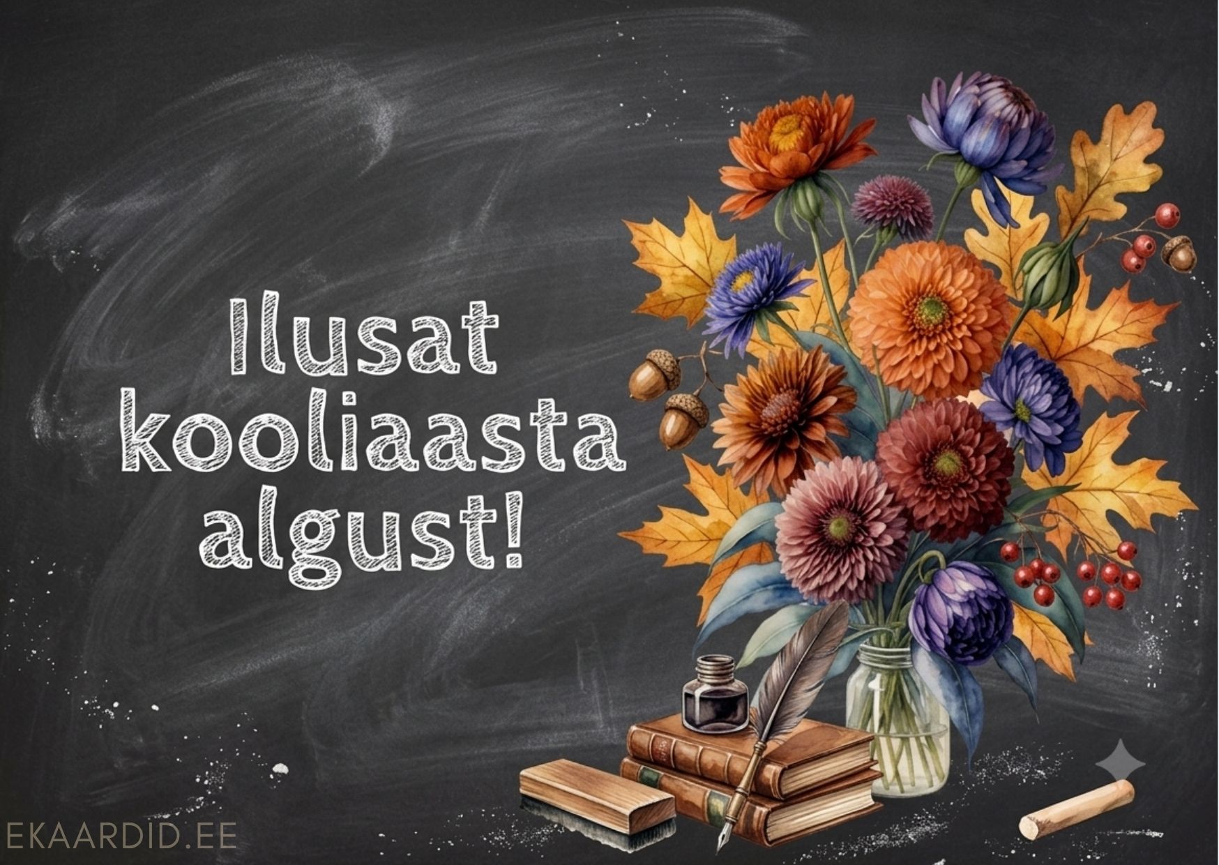 Sügisene tervituskaart kooliaasta alguseks