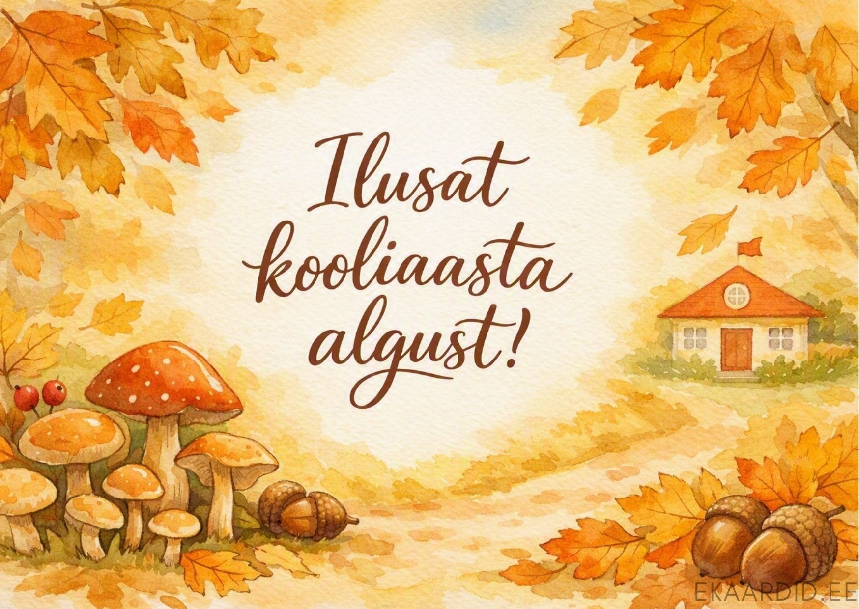 Sügisene tervituskaart kooliaasta alguseks