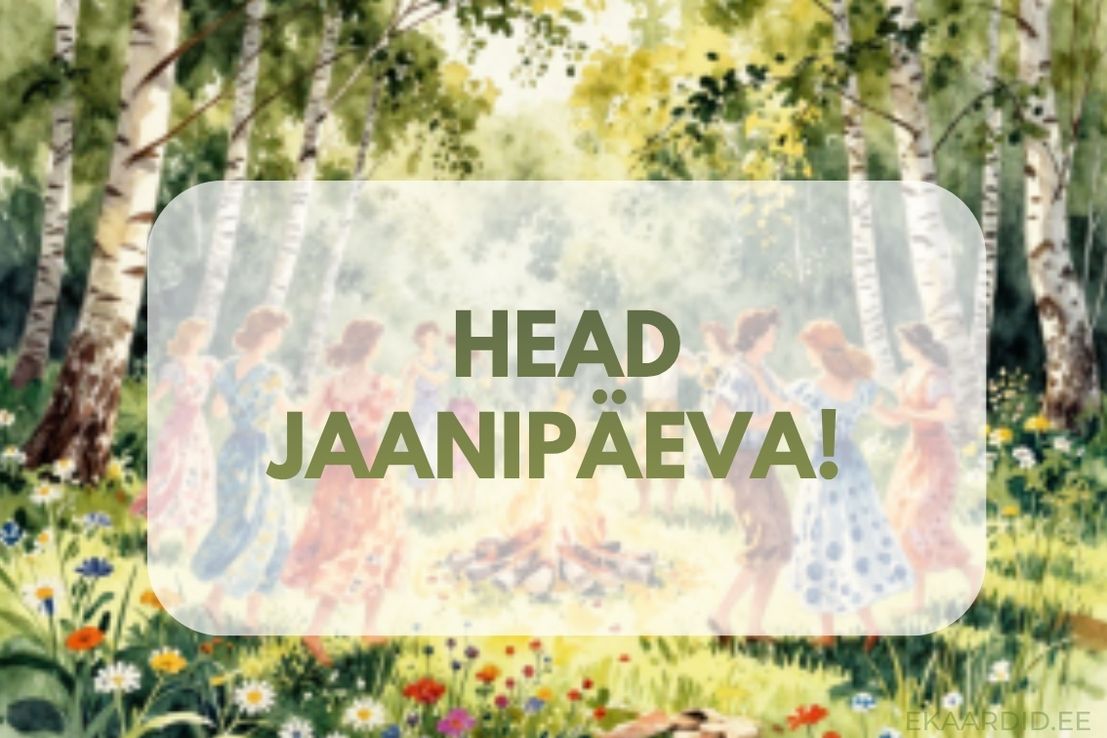 Jaanipäevakaart kasealusel tantsuga