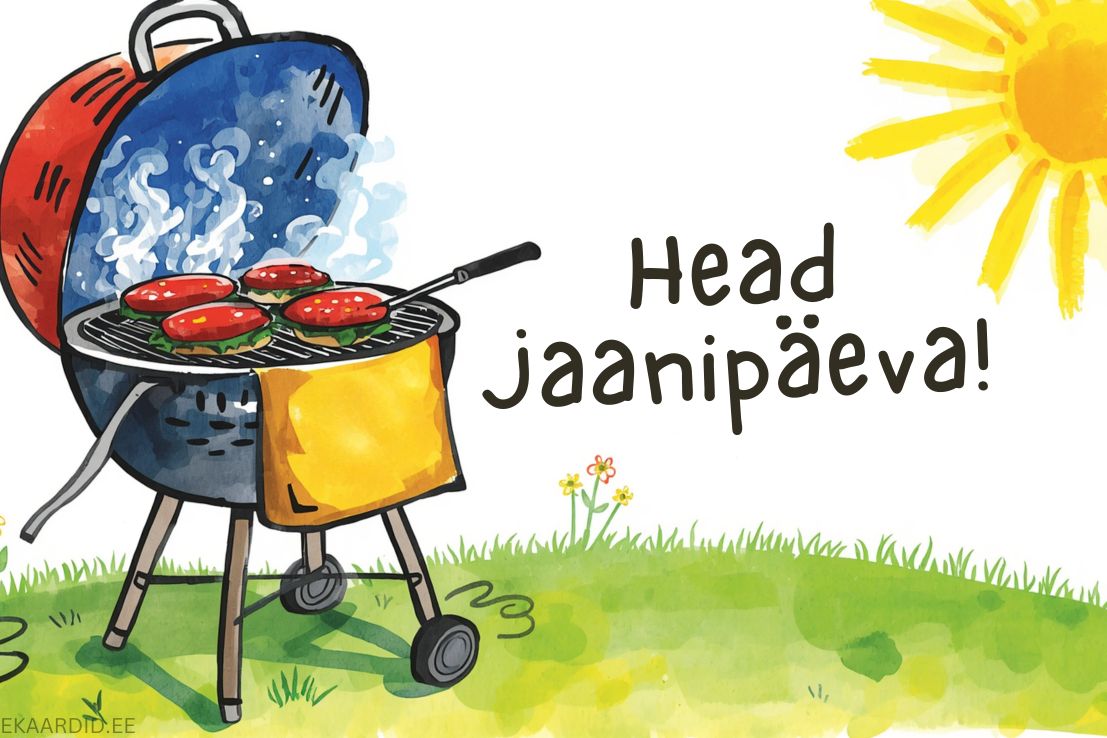 Jaanipäeva tervituskaart grilliga