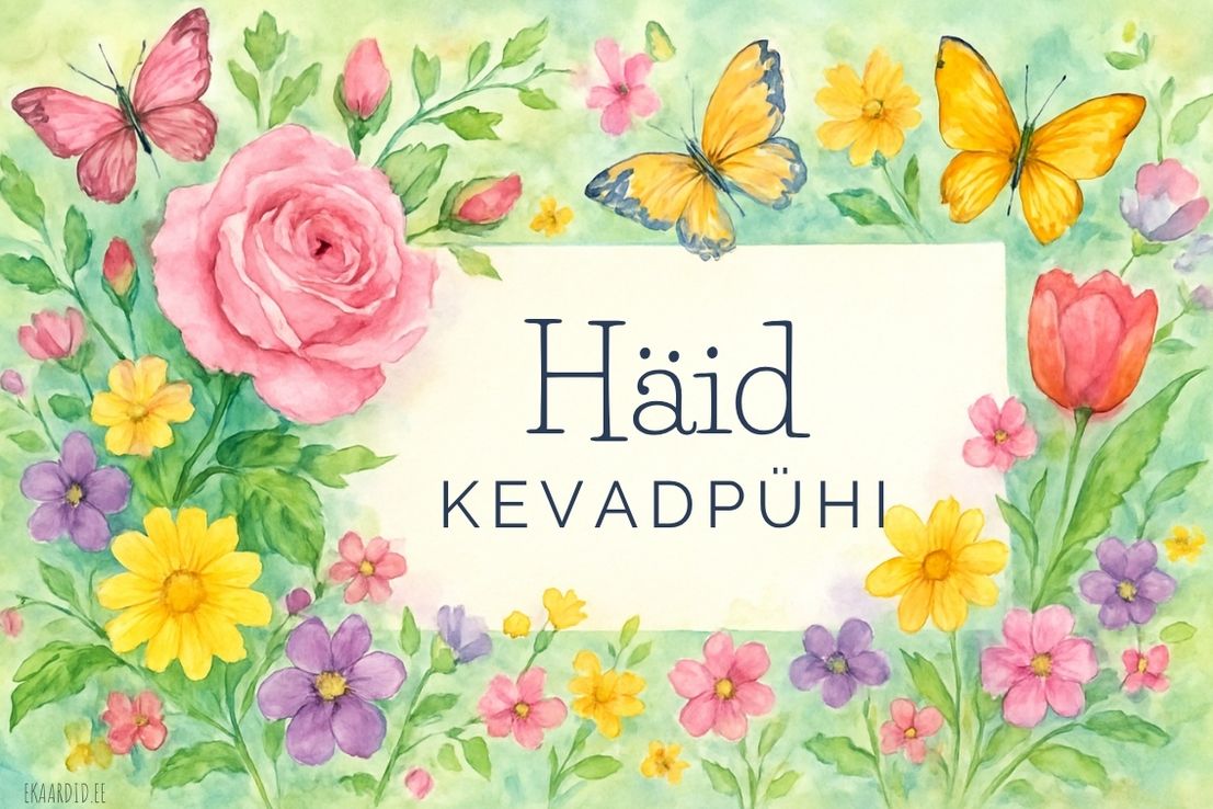 Kevadpühade kaart liblikatega