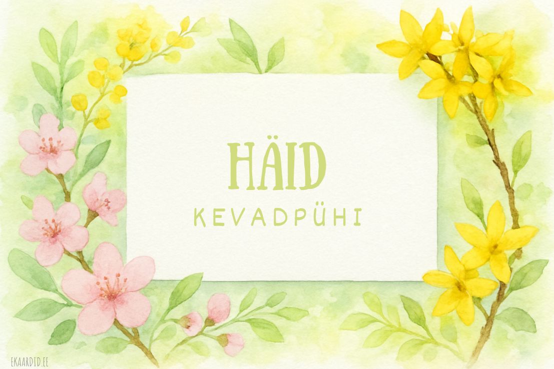 Akvarellkaart kevadpühadeks