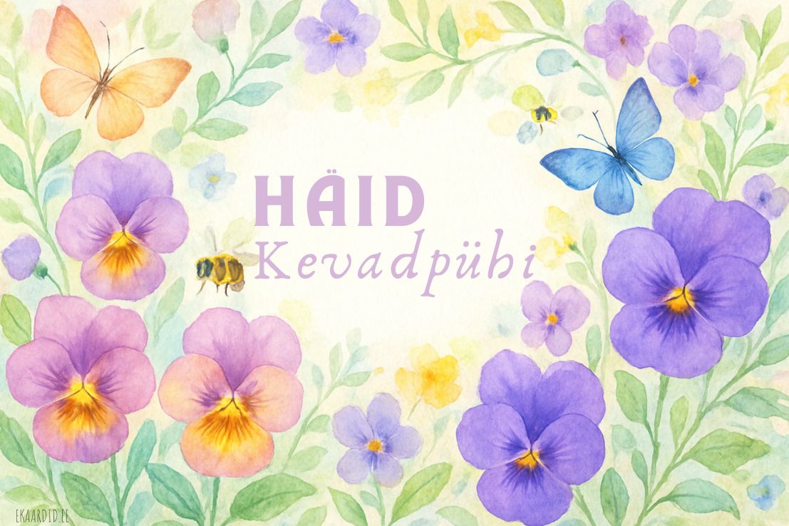 Akvarellkaart kevadpühadeks