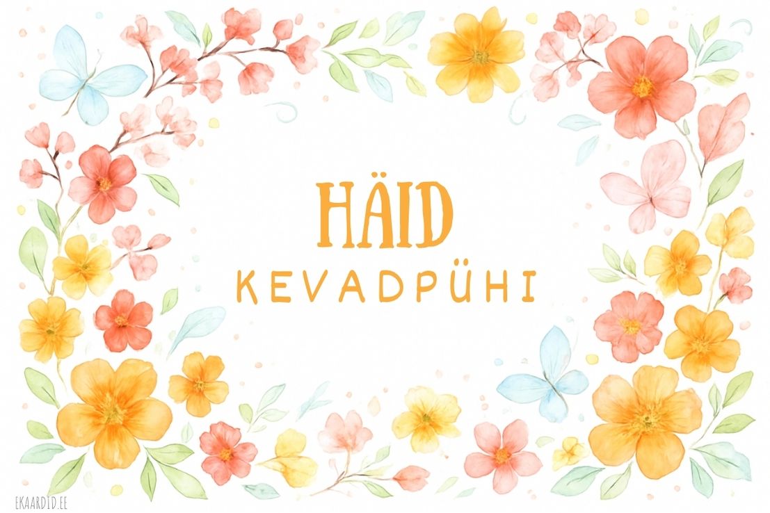 Akvarellkaart kevadpühadeks