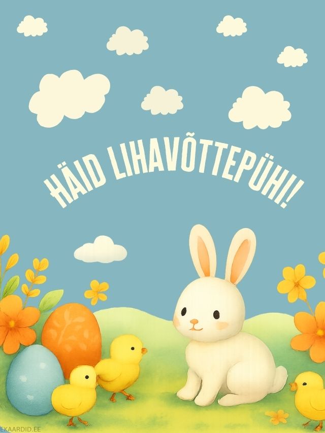 Häid lihavõttepühi jänese ja tibudega