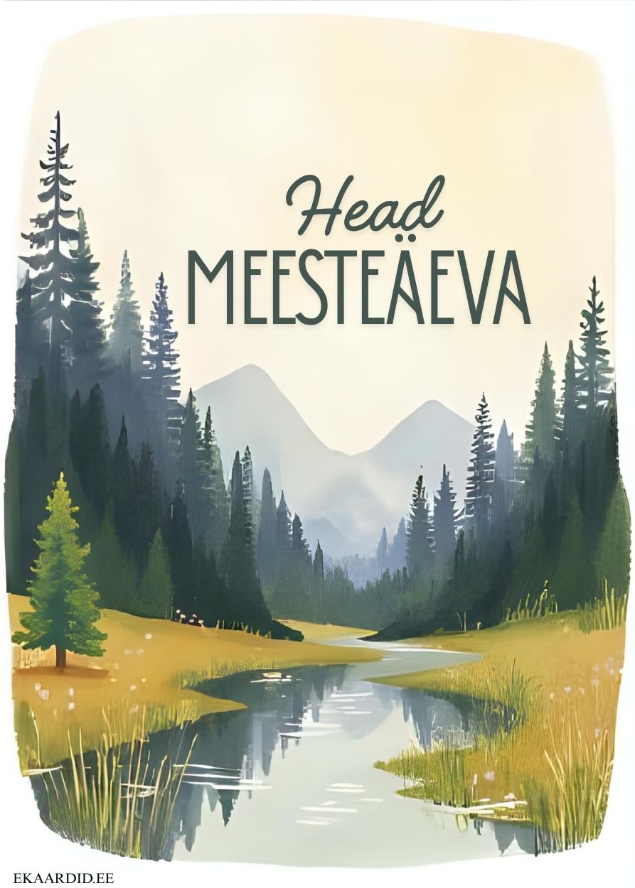 Metsa ja jõega head meestepäeva kaart