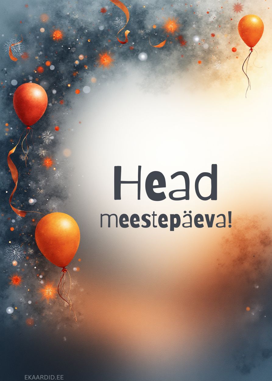 Õhupallidega meestepäeva kaart