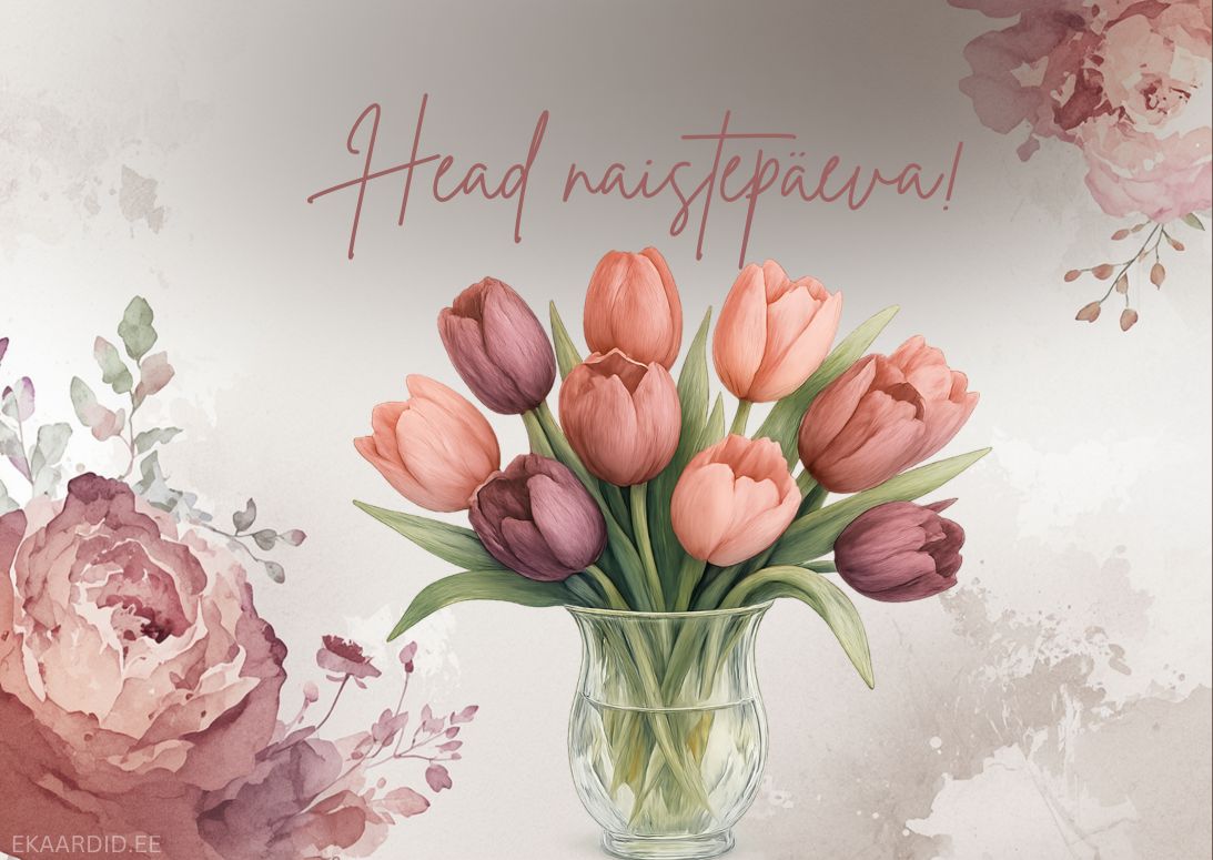 Naistepäevakaart tulbikimbuga