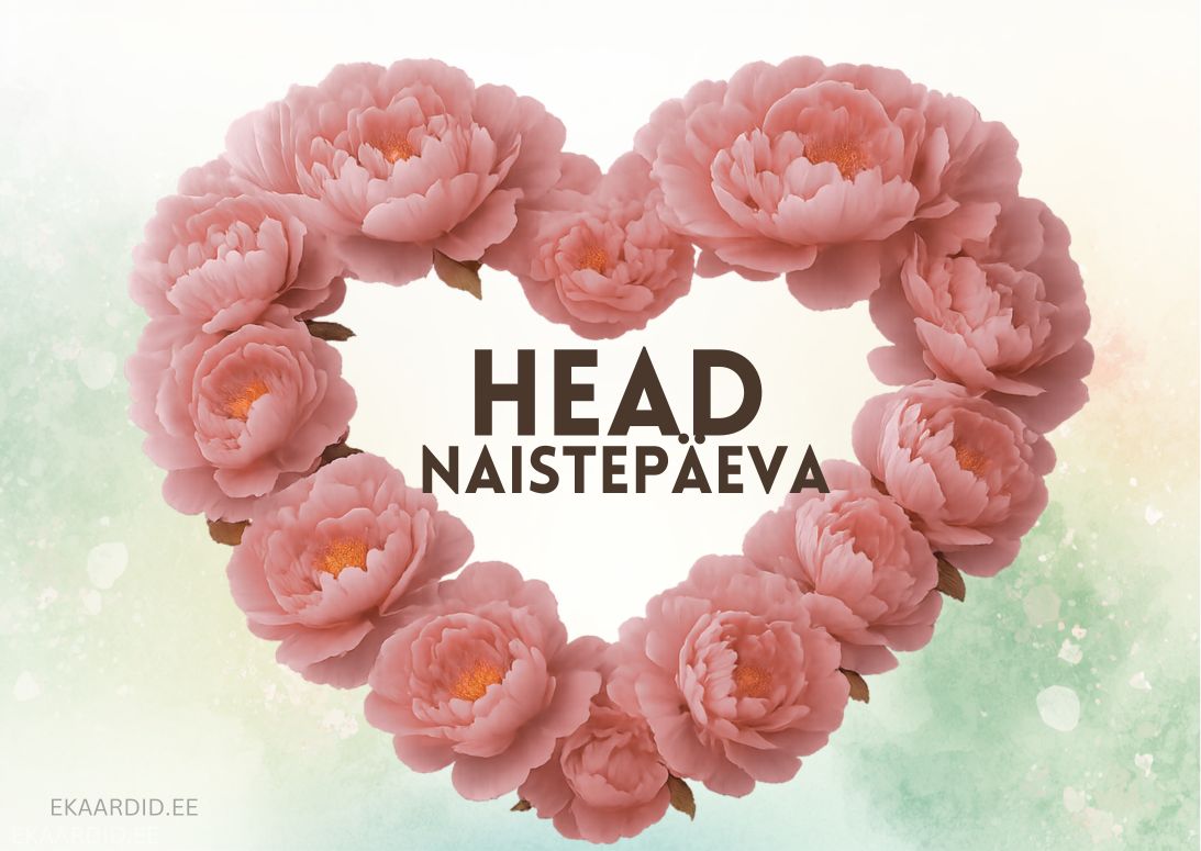 Pojengidega naistepäevakaart