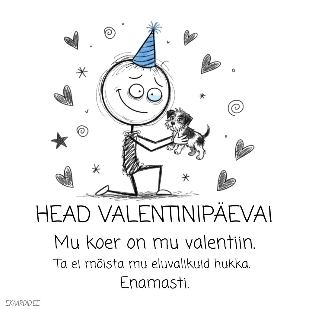 Naljakas sõbrapäevakaart koeraarmastajale