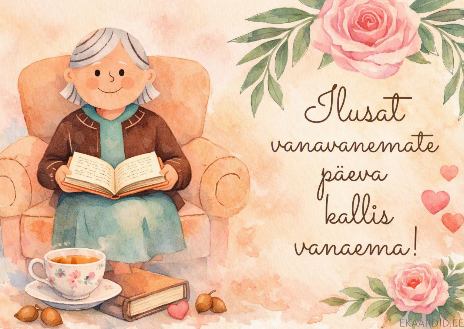 Vanavanemate päeva kaart vanaemale