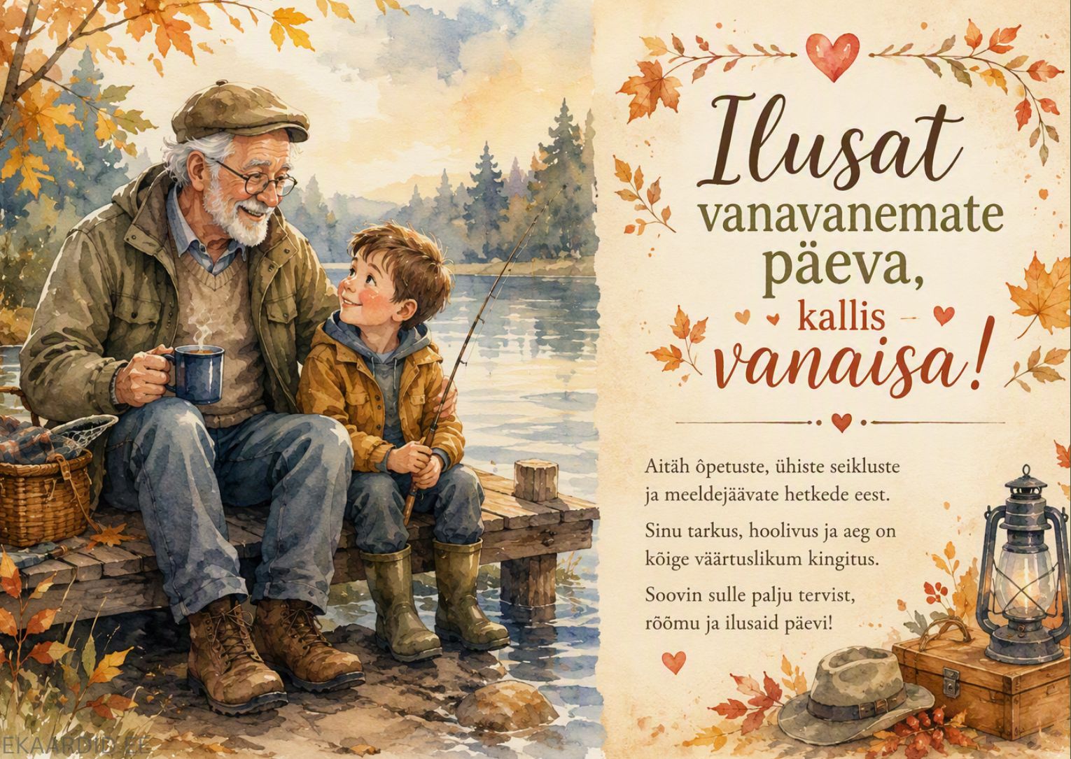 Südamlik vanavanemate päeva kaart vanaisale