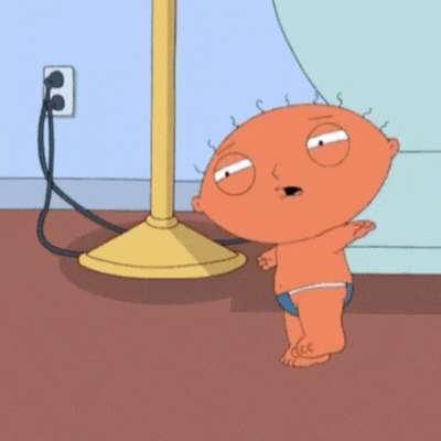 Humoorikas GIF sünnipäevakaart Stewie Griffiniga