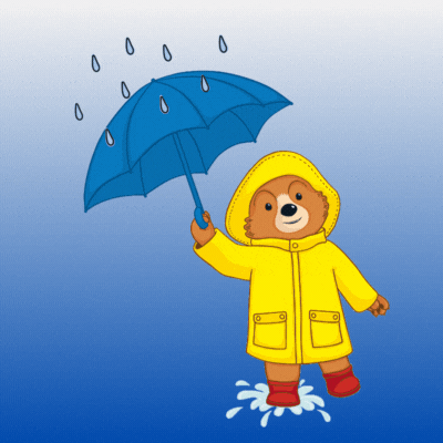 Karu vihmasajus - armas tervituskaart GIF