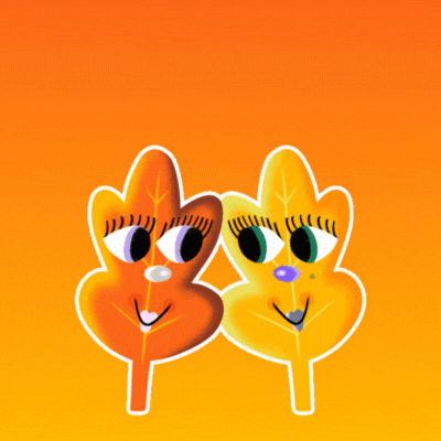 Sügisene tervituskaart lehtedega GIF