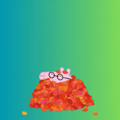 Sügisene gif tervituskaart Peppa Seaga