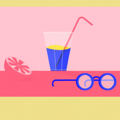 Suvine GIF tervituskaart joogi ja prillidega