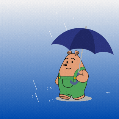 Tere sügis! Armas karu vihmasajus GIF