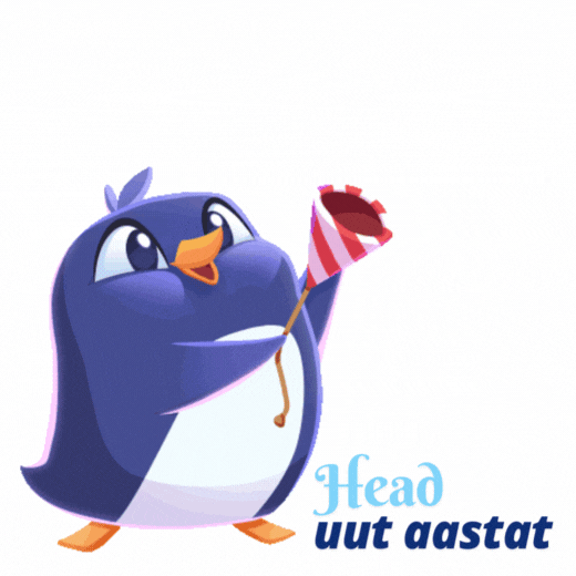 Pingviiniga uusaasta GIF kaart