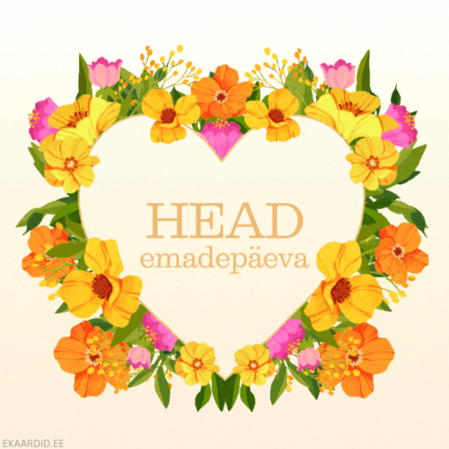 Lilledesüdamega GIF emadepäevakaart