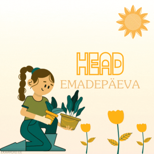 Emadepäeva GIF kaart lilledega