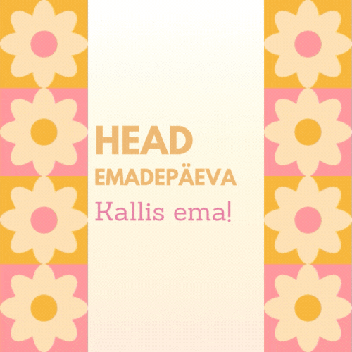 Õrn lilledega GIF emadepäevakaart