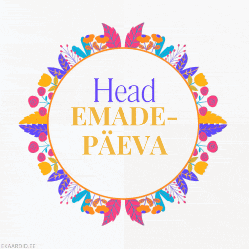 Värvikirev lilledega emadepäeva GIF kaart