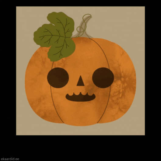 Halloweeni kõrvitsaga GIF-kaart