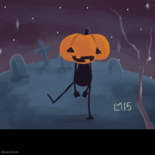 Naljakas Halloweeni GIF-kaart