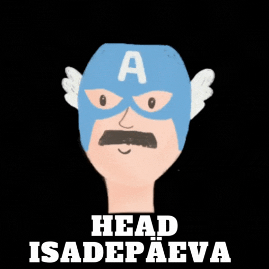 Humoorikas isadepäeva GIF kaart Kapten Ameerikaga