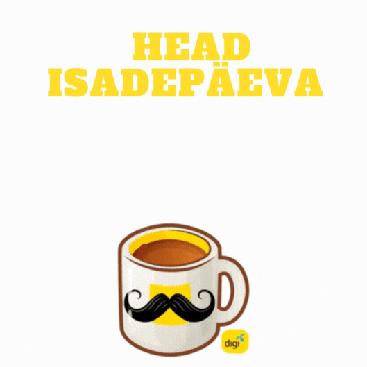 Isade päeva GIF kaart kohvitassiga