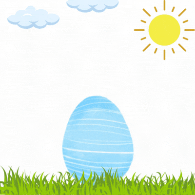 Helsinine sinine lihavõttemuna GIF kaart