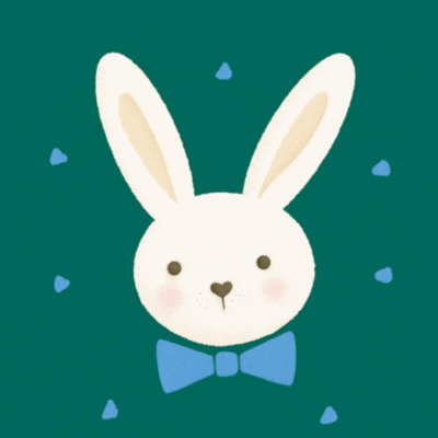 Lihavõttejänes sinise lipsuga GIF kaart