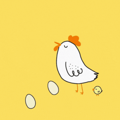 Lihavõttepühade kaart kana ja tibuga