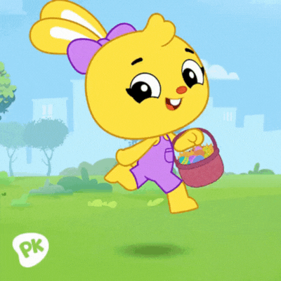 Lõbus jänesega GIF lihavõttekaart