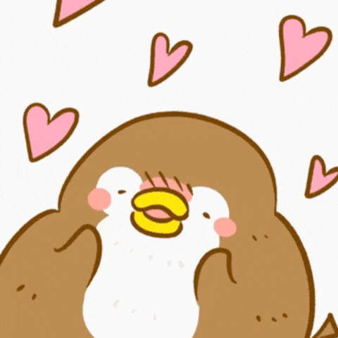 Armas GIF sõbrapäevakaart pingviiniga