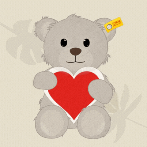 Sõbrapäeva GIF kaart karuga ja südamega