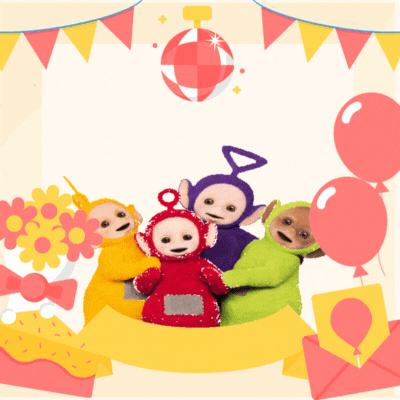 Laste sünnipäevakaart Teletupsudega GIF
